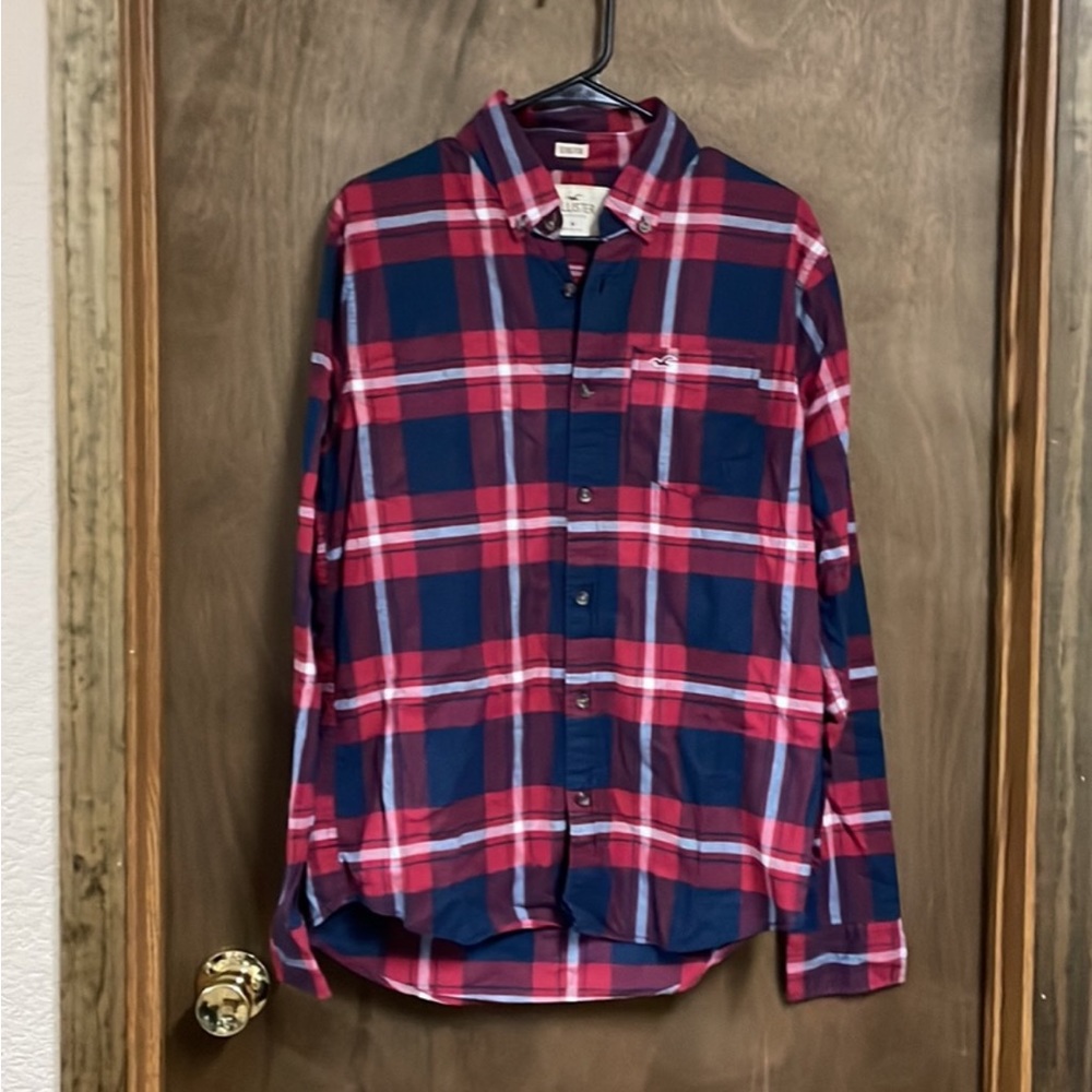 Hollister Button Up Plaid Long Sleeve Medium